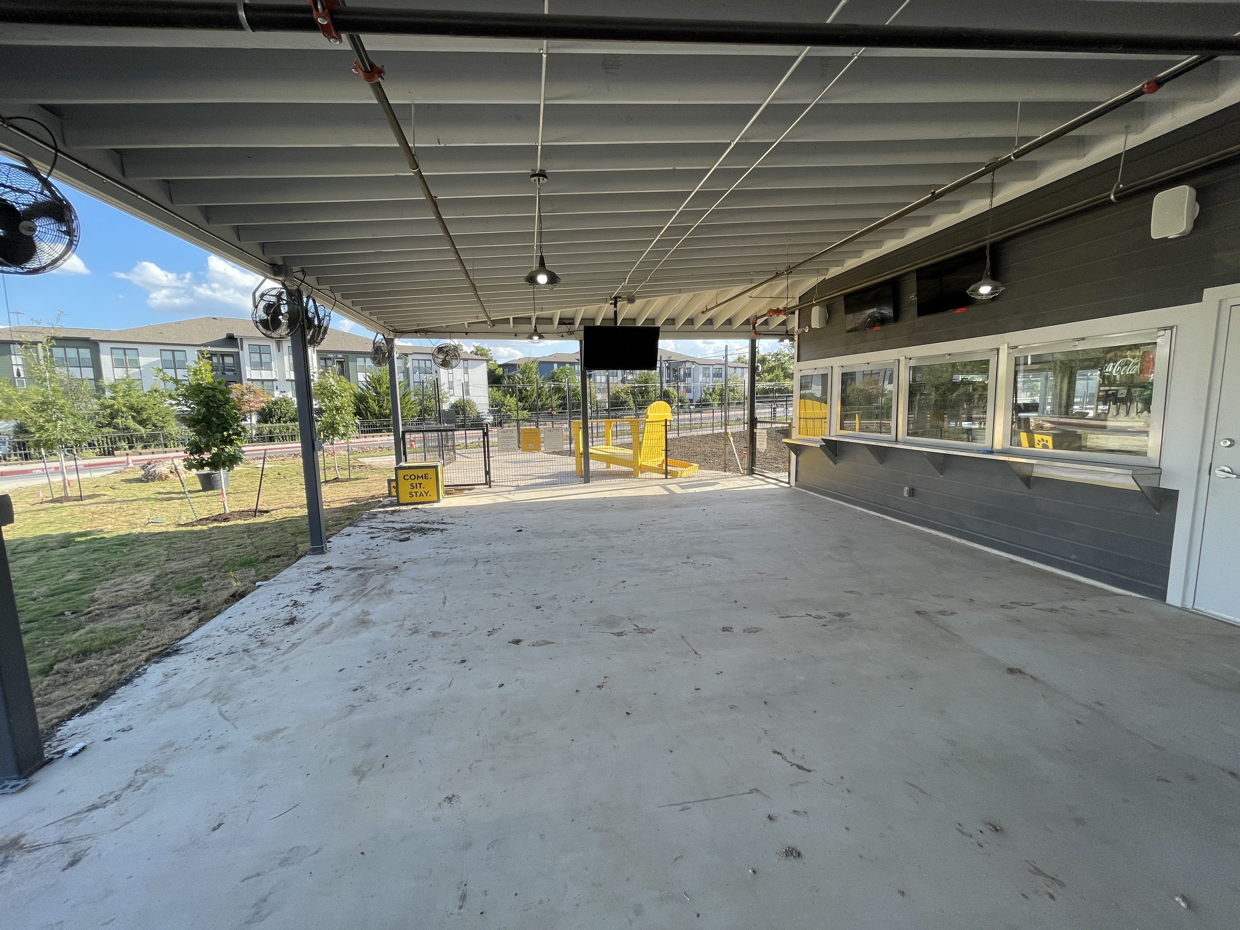 Second television display installed at Mutts K9 Cantina